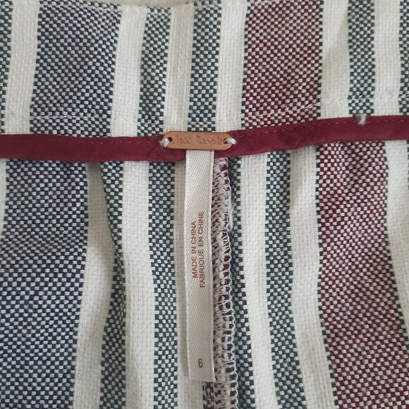 Free People Striped Ankle Pants - Pink, Gray, White - Picture 4 of 13